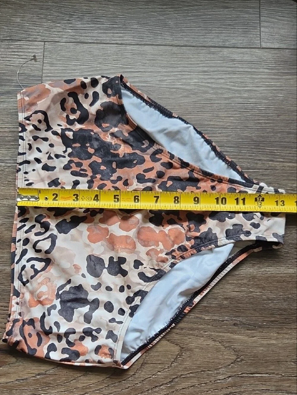 Nwt Beyond High-Waist Leopard Print Swim Bottoms in Tan & Black Size 12